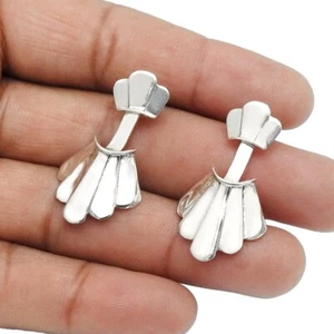 Solid 925 Sterling Silver Unique Design Earrings Handmade Jewelry - Picture 1 of 6