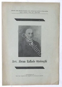 Avv. Abram Raffaele Ottolenghi - Memorie e Notizie - Alessandria 1917 - Foto 1 di 1