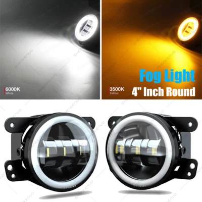 For Vauxhall Vivaro Van 2014-2017 4 Inch LED Front Fog Lights Lamps 6000K White - Image 1 of 4