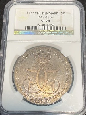 1777 DENMARK 1 SD DAV 1309 VF 20 NGC KM 634 - Image 1 of 4