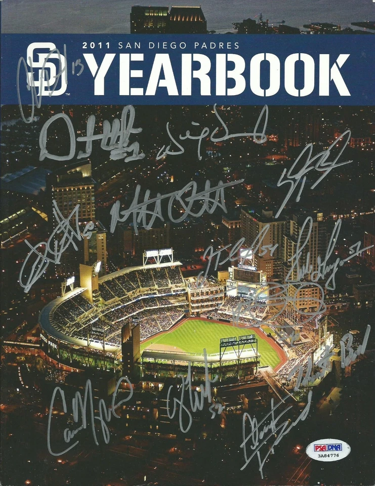 2011 Padres Team 13x Signed Yearbook PSA/DNA w Mat Latos Will Venable Heath Bell - Image 1 of 4