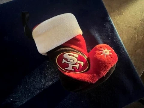 SAN FRANCISCO 49ERS 4" NFL TEAM BEANS CHRISTMAS STOCKING - New w/Tags From 2000 Cover