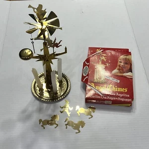 Vintage Schwedisches Messing Engel & Party Glockenspiel Set Weihnachten Kerzenhalter 2 in 1 - Bild 1 von 4