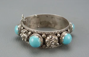 Superbe ancien bracelet traditionnel en argent, Afrique du Nord, 1900's. - Imagen 1 de 11
