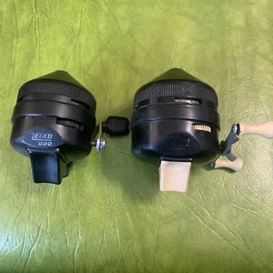 3Vintage Zebco 222 & 404  Spincast Fishing Reels Made in USA  Both working - Picture 1 of 11