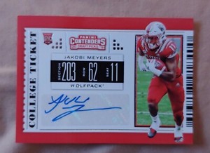 2019 PANINI Contenders Jakobi Meyers Rookie RC AUTO Draft picks NEW ENGLAND PATS