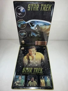 Vintage 1996 Star Trek Enterprise & Captain Kirk Metallschilder/Schilder - versiegelt - Bild 1 von 7