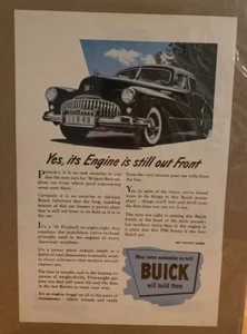 Pubblicità d'epoca Buick 1946 "Sì, il motore è ancora fuori dal davanti" - Foto 1 di 3