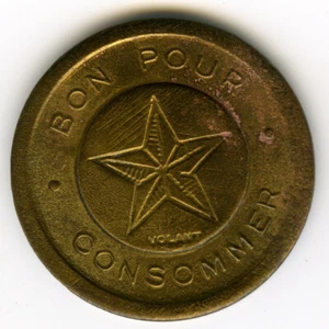 ☆ FRANCIA • FICHA MÁQUINA ANTIGUA ☆ BON POUR CONSOMMER VOLANT •MÁQUINAS A SOUS ☆C0483 - Imagen 1 de 2