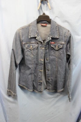 Этиловый винтажный джинсовой ткани куртка женщин большой FIT синий длинным рукавом - Изображение 1 из 4