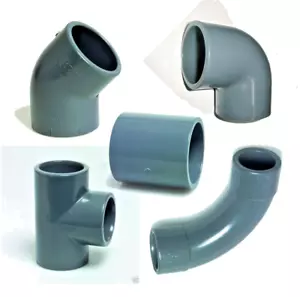 PVC Imperial Pressure Grey Pipe Pond Fittings Solvent Weld Koi Ponds - Picture 1 of 1