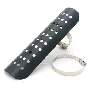 Black Universal Heat Shield Suitable for Cafe Racer Motorcycle Exhausts - 230mm - Picture 1 of 1