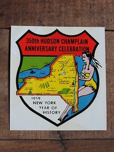 Calcomanía de agua vintage 1959 350 aniversario de viaje recuerdo de viaje de Nueva York - Imagen 1 de 2