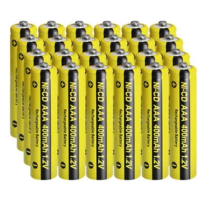 Lot 1-24PCS Ni-Cd AAA Rechargeable Battery 1.2V 400mAh Batteries for Solar Light - Picture 1 of 14