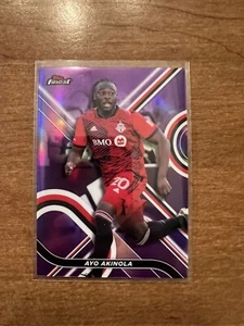 2022 Topps Finest MLS Ayo Akinola Purple Refractor 156/250 Toronto FC Soccer - Picture 1 of 2