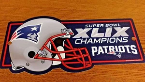 NFL NEW ENGLAND PATRIOTS SUPERBOWL XLIX CHAMPIONS LICENSE PLATE NEW - Picture 1 of 1