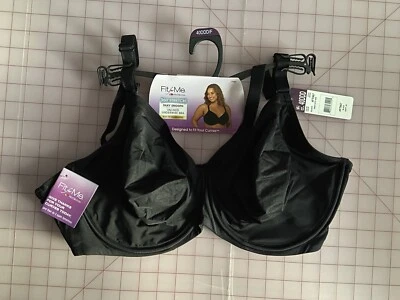 Sujetador Fit For Me Fruit Of The Loom negro con aros -- Talla 40DDD Foto 1 de 2