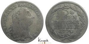 Brandenburg-Preußen, Friedrich II., 1/3 Taler 1770 B, Breslau, Olding 88, 7,96g. - Imagen 1 de 1