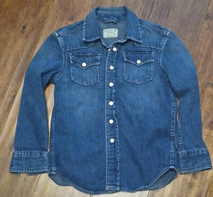 Polo Ralph Lauren Girl's Snap-Button Denim Shirt Size 6 Blue - Picture 1 of 5