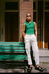 Free People Tahiti Cargo Pants Size XS S M L XL Tofu Ivory NWT - Picture 1 of 5
