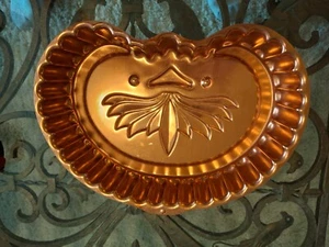 Vintage Copper Jello Mold 8 Cup Kidney Shaped - Picture 1 of 7