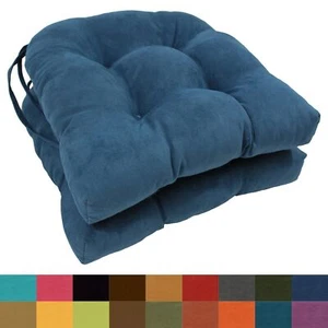 16-inch U-shaped Indoor Microsuede Chair Cushions (Set of 2, - Picture 1 of 103