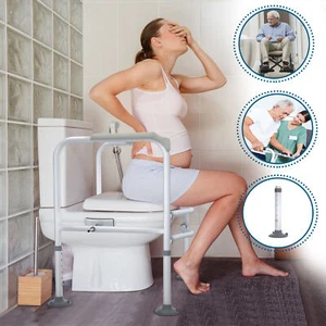 WC Aufstehhilfe Toilettengestell Bad Stützhilfe Stützgriff Gehhilfe Höhe 70-82CM - Bild 1 von 13