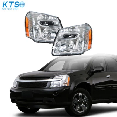 Faro halógeno cromado transparente de repuesto diestro y diestro apto para Chevy Equinox 2005-2009 Foto 1 de 4