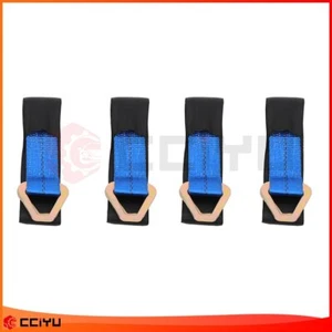 4x 36" Axle Straps Car Hauler Trailer Tow Truck Wheel Tie Down Strap With D Ring - Picture 1 of 9