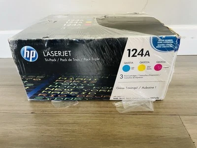 Genuine HP 124A CE257A Tri-Pack (CYM) Print Cartridge Toner NEW- FREE SHIPPING - Image 1 of 4