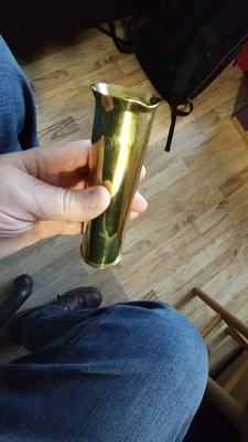Trench Art Polished Brass Vase from WW2 Shell - Image 1 of 4