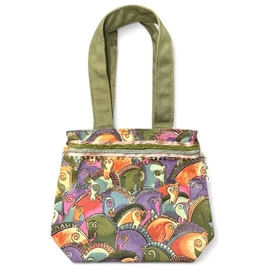 Laurel Burch Shoulder Horse Tote Bag Multicolor Horse Canvas Sequin Art Boho - Image 1 of 4
