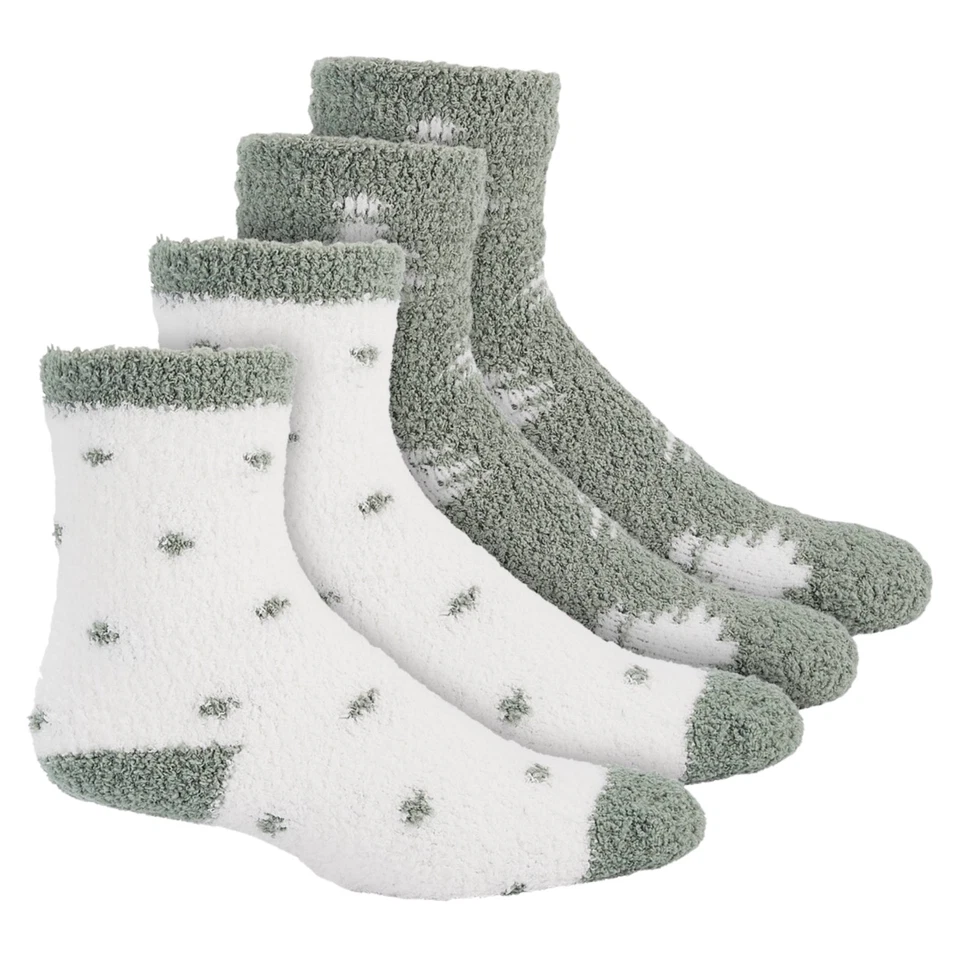 Paquete de 2 calcetines CHARTER CLUB para mujer mantequilla difusa talla única verde blanco árboles de Navidad Foto 1 de 4