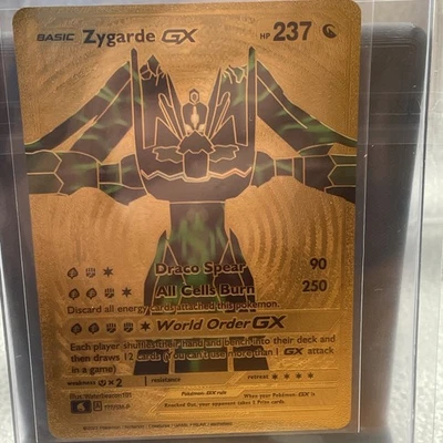 2024 Pokémon Gold Foil Fan Art Card Basic Zygarde Gx Hp 237 Legendary Pokémon - Image 1 of 3