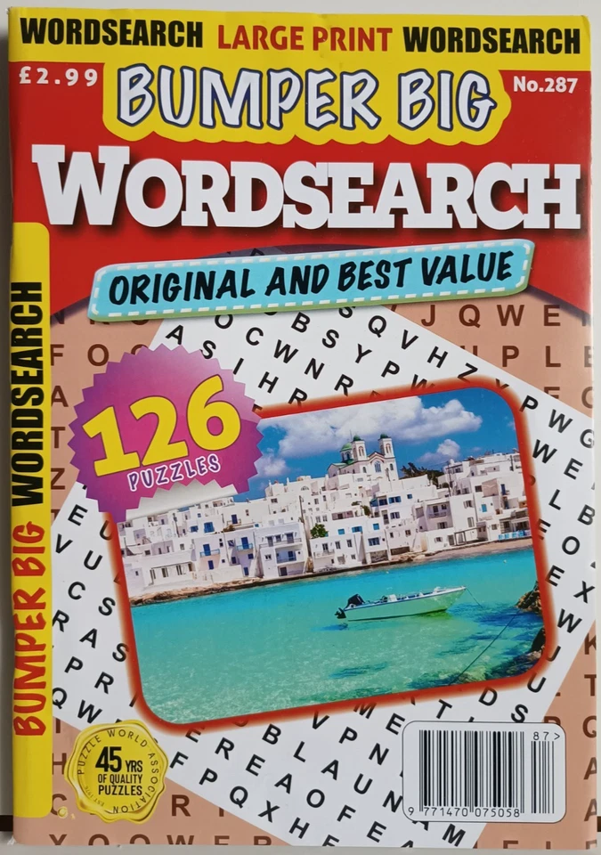 WORDSEARCH BUMPER BIG WORDSEARCH PUZZLE BOOK ISSUE NO.287 P&P INCL. NEW - Image 1 of 1