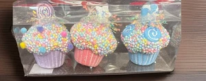 Juego de 3 dulces de Navidad con adornos para magdalenas de caramelo Sprinkle NUEVOS 5 pulgadas - Imagen 1 de 4