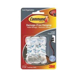 3M Command durchsichtige Kabelclips 2 Clips & 3 Streifen pro Packung 17303CLRES MENGE 6 NEU - Bild 1 von 7