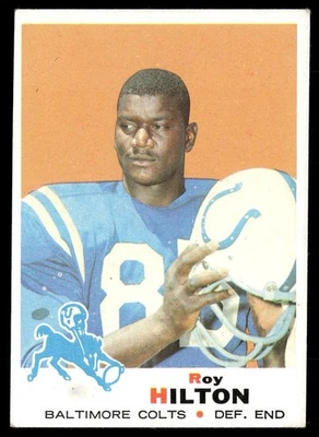 1969 Topps Card Football Roy Hilton RC Baltimore Colts #160 EX-MT - Image 1 of 2