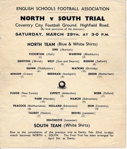 COVENTRY CITY - North v South (Schools Trial @ Highfield Road) 1947 - Picture 1 of 1