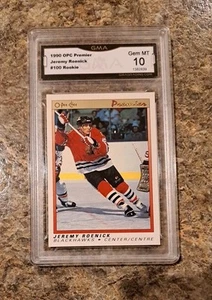 1990-91 OPC Premier Jeremy Roenick Rookie Card RC Graded GMA 10 Mint HOF #100 - Picture 1 of 7