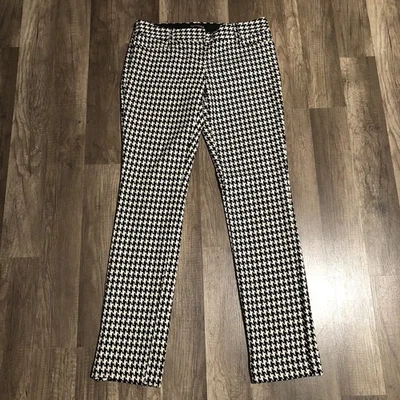 Express Columnist Pants Womens 2R Tapered Black & White Houndstooth 30x30 - Image 1 of 4