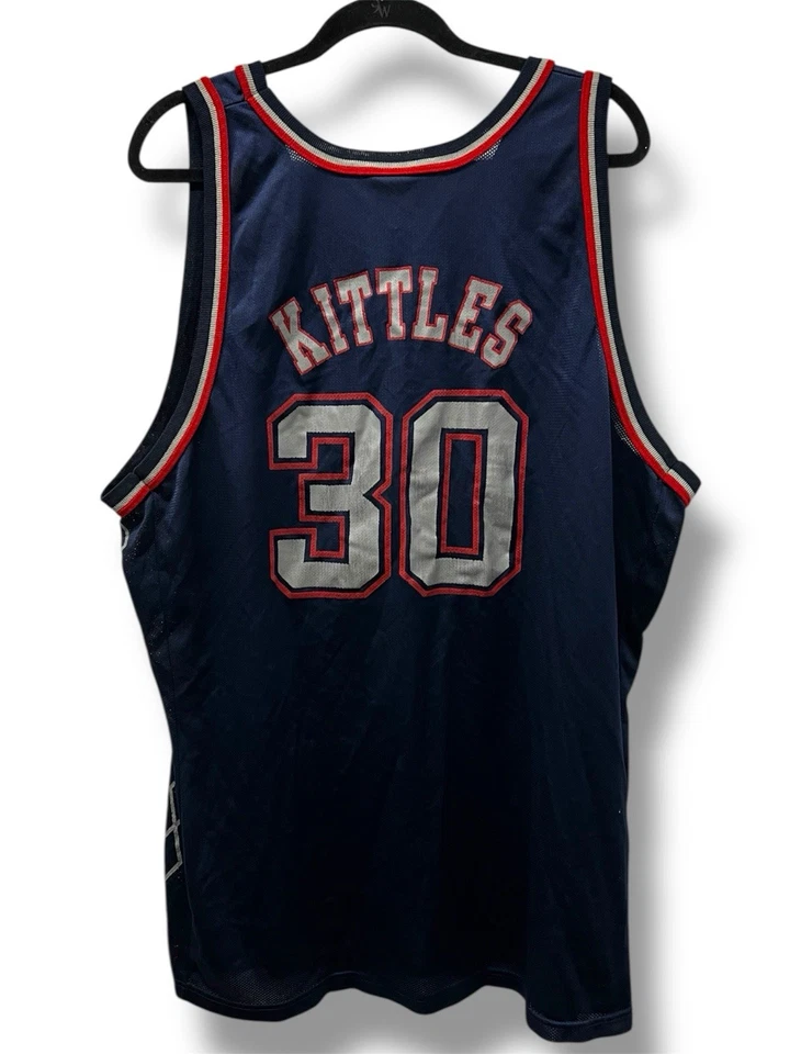 Vintage 1990s  Kerry Kittles New Jersey Nets #30 Champion Basketball Jersey 52 - Image 1 of 4