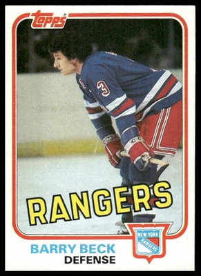 1981-82 Topps #3 Barry Beck New York Rangers - Image 1 of 2