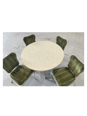 Mesa y sillas vintage hierro rayas verdes Foto 1 de 2