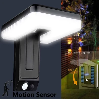 Solar Outdoor Led Light 3 Modes Motion Sensor Wall Lamps 120° Adjustable Foldabl - Image 1 of 4
