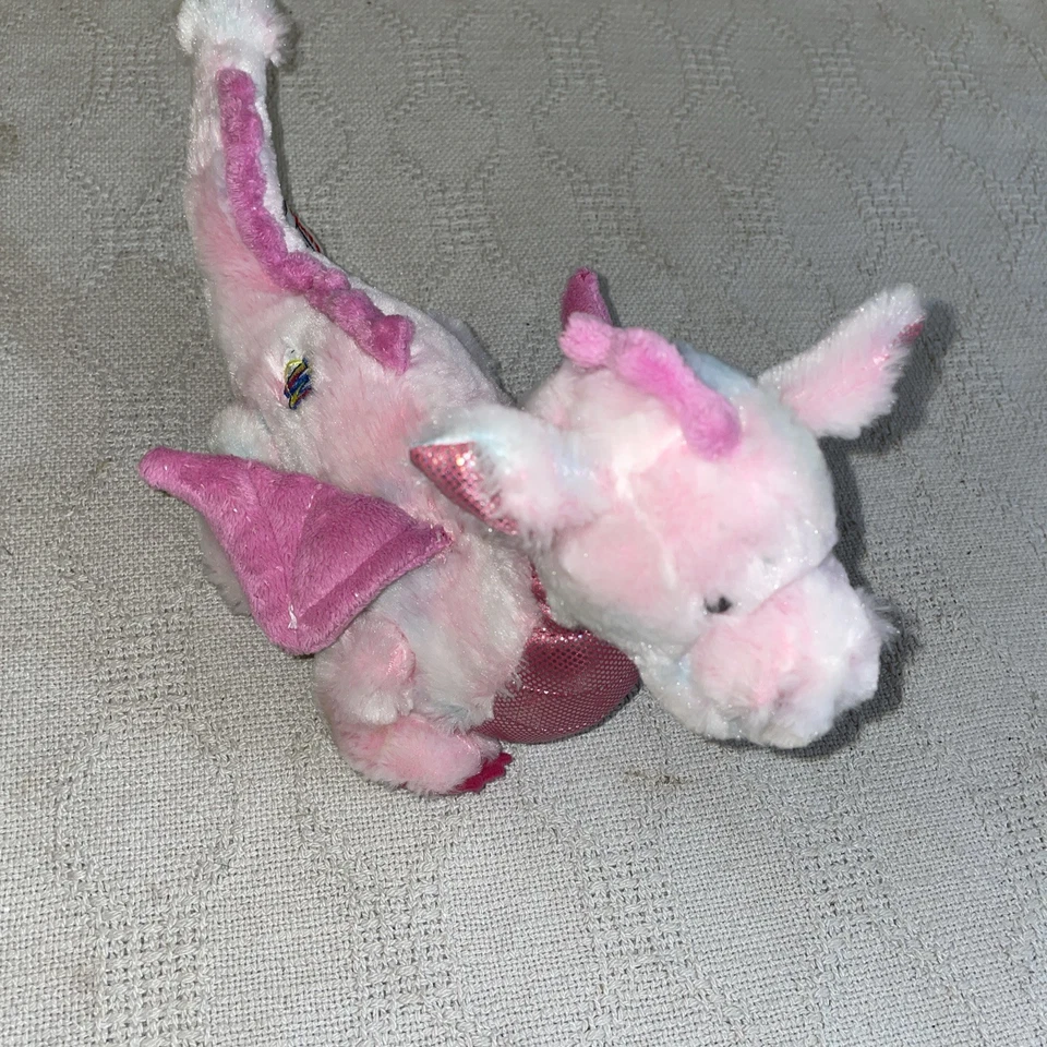 Retired Ganz  Webkinz Whimsy Dragon HM156 Sparkly Pink PLUSH 11" - Image 1 of 4