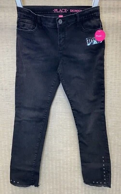 Pantalones de mezclilla ajustados negros The Children's Place para niña talla 12 piedras preciosas tobillo nuevos con etiquetas Foto 1 de 4