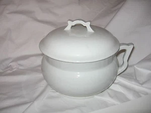 Antigua olla de cámara de gres con mango y tapa marcadas - Imagen 1 de 5