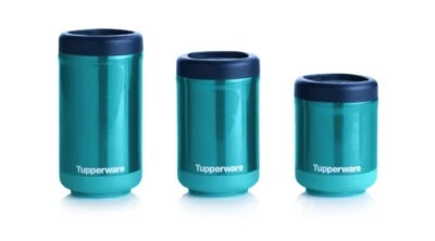 NUEVO Juego de contenedores térmicos apilables Tupperware en azul pavo real, LG, MEDID, PEQUEÑO Foto 1 de 4