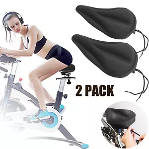2-Pack Bike Seat Cover Comfort Cushion Cover Soft Padded Mountain Bicycle Saddle - Picture 1 of 14